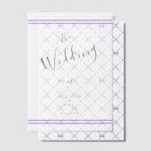 Violet Stripes Bruid en Bruidegom Vellum Uitnodigingen (Offset (Uitnodiging))