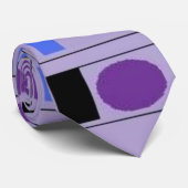 violet stropdas met paars en blauw en zwart (Opgerold)