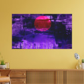 Violet Sunset Abstract schilderen 2 Canvas Afdruk (Insitu (Woonkamer))