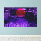Violet Sunset Abstract schilderen 2 Canvas Afdruk (Insitu (Houten vloer))