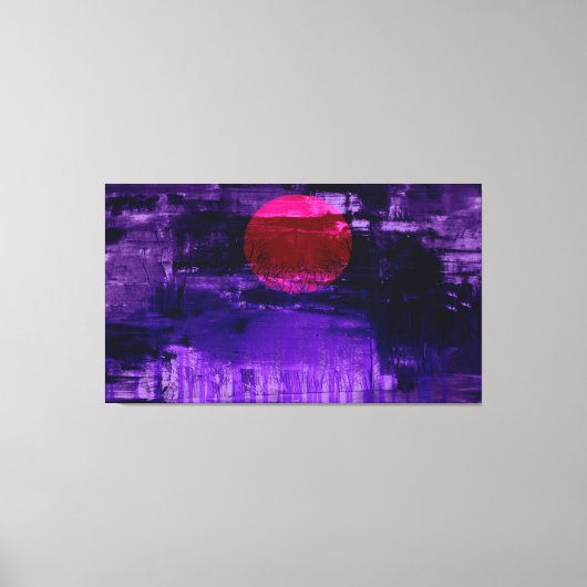 Violet Sunset Abstract schilderen 2 Canvas Afdruk (Voorkant)