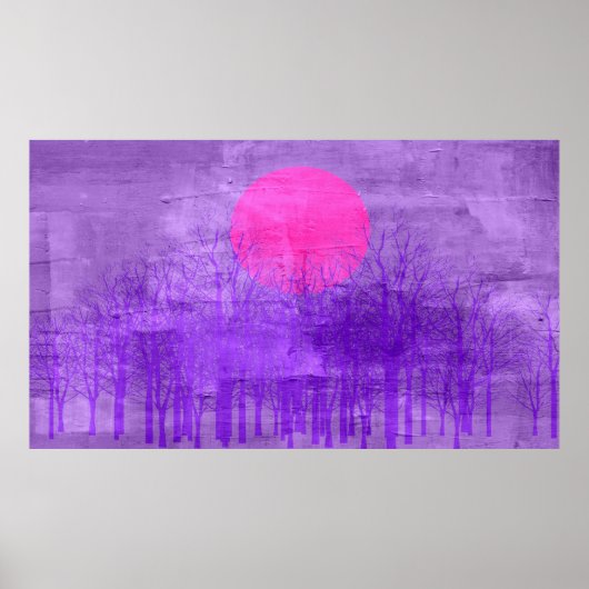 Violet Sunset Abstract schilderen Poster (Voorkant)