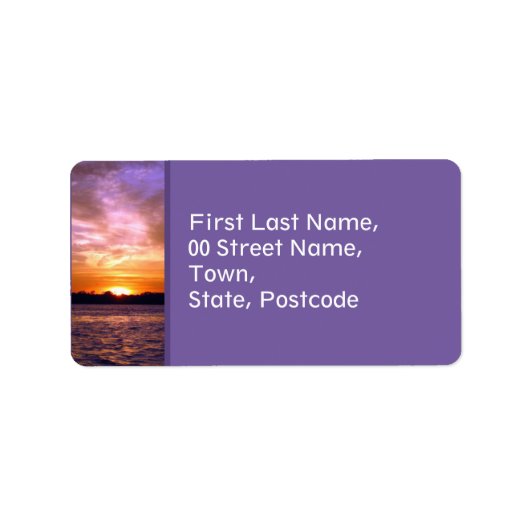 Violet Sunset-adreslabel Etiket (Voorkant)