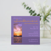 Violet Sunset Beach Party - Uitnodiging (Staand voorkant)