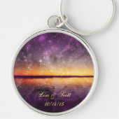 Violet Sunset en Stars  Sleutelhanger (Voorkant)