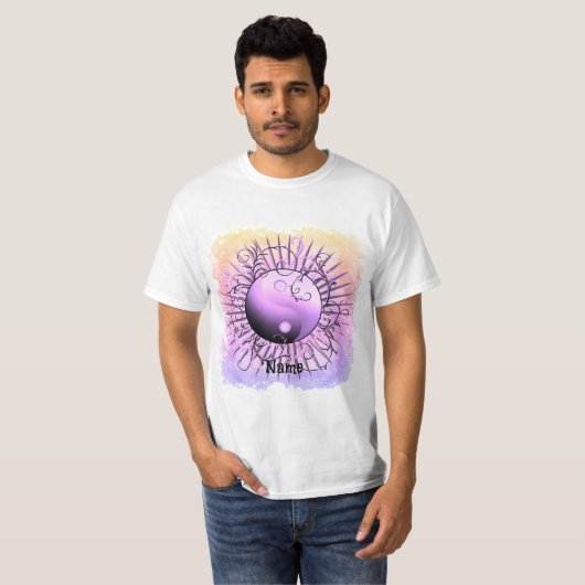 Violet Swirl Yin Yang T-shirt (Voorkant volledig)