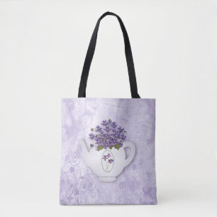 Violet Teapot All Over Print Canvas tas