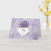 Violet Teapot Birthday Kaart (Gele Bloem)
