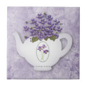 Violet Teapot Tile Tegeltje (Voorkant)