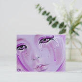 Violet Tears Sad Girl Briefkaart (Staand voorkant)