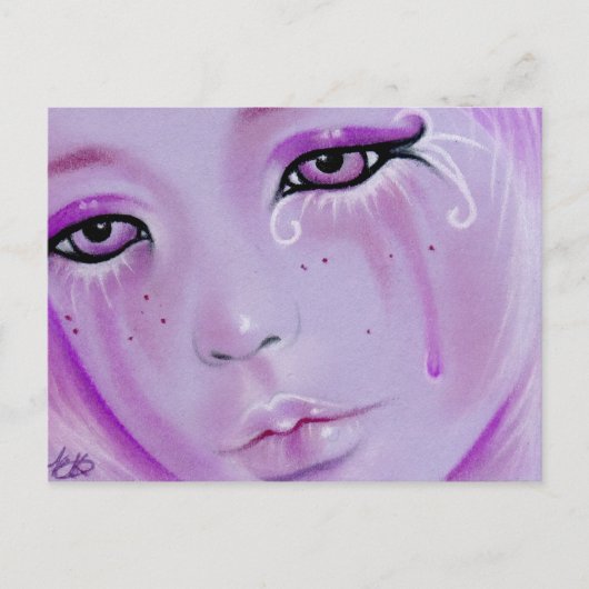 Violet Tears Sad Girl Briefkaart (Voorkant)