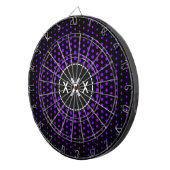 Violet Techno Stippen Modern Monogram Dartbord (Voorkant Rechts)