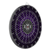 Violet Techno Stippen Modern Monogram Dartbord (Voorkant Links)