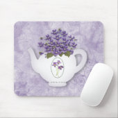 Violet theepot mousepad muismat (Met muis)