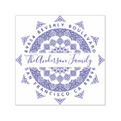Violet Third Eye Mandala Script Retouradres Zelfinktende Stempel (Design)