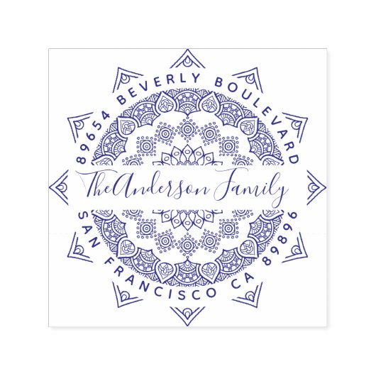 Violet Third Eye Mandala Script Retouradres Zelfinktende Stempel (Design)