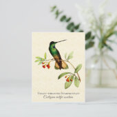 Violet Throated Hummingbird  Art Briefkaart (Staand voorkant)
