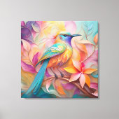 Violet Throated Songbird Fantasy Bird Canvas Afdruk (Voorkant)