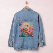 Violet Throated Songbird Fantasy Bird Denim Jacket (Hangar)
