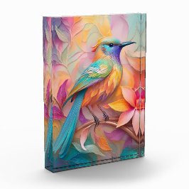 Violet Throated Songbird Fantasy Bird Fotoblokken