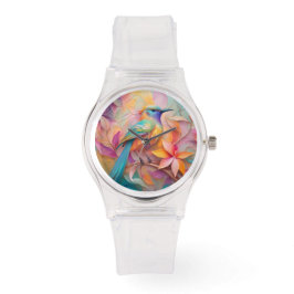 Violet Throated Songbird Fantasy Bird Horloge