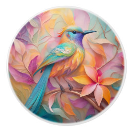 Violet Throated Songbird Fantasy Bird Keramische Knop