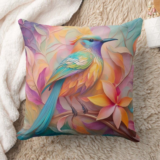 Violet Throated Songbird Fantasy Bird Kussen (Deken)