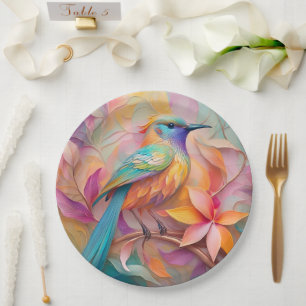 Violet Throated Songbird Fantasy Bird Papieren Bordje
