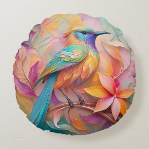 Violet Throated Songbird Fantasy Bird Rond Kussen