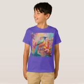 Violet Throated Songbird Fantasy Bird T-shirt (Voorkant volledig)
