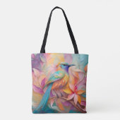 Violet Throated Songbird Fantasy Bird Tote Bag (Achterkant)