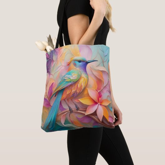 Violet Throated Songbird Fantasy Bird Tote Bag (Dichtbij)
