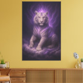 Violet Thundercloud White Tiger – Mystic Aura Guar Canvas Afdruk (Insitu (Woonkamer))