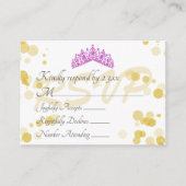 Violet Tiara en Gold Shimmery Lights RSVP-kaart Advieskaart (Voorkant)