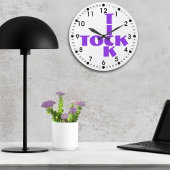 Violet Tick Tock Typography Crossword Style Ronde Klok