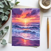 Violet Tide | Paarse Zonsondergang Oceaan Golven K