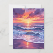 Violet Tide | Paarse Zonsondergang Oceaan Golven K (Voorkant)
