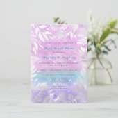Violet Tiffany Glitter Ombre Floral Sparkly Bride Kaart (Staand voorkant)