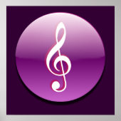 Violet Treble Clef Button Poster (Voorkant)