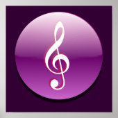 Violet Treble Clef Button Poster (Voorkant)