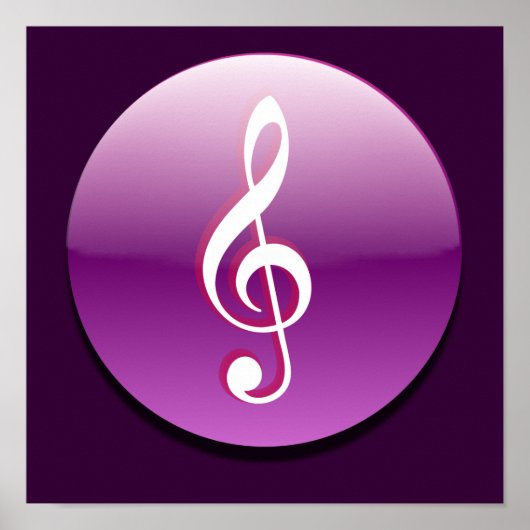 Violet Treble Clef Button Poster (Voorkant)