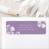 Violet Tropische Waterverf Bloemen Adresetiketten Etiket (Insitu)