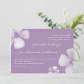 Violet Tropische Waterverf Flowers Wedding Invites Kaart (Staand voorkant)