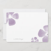 Violet Tropische Waterverf Flowers Wedding Invites Kaart (Achterkant)