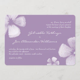 Violet Tropische Waterverf Flowers Wedding Invites Kaart