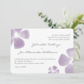 Violet Tropische Waterverf Flowers Wedding Invites Kaart (Staand voorkant)