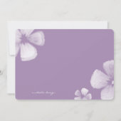 Violet Tropische Waterverf Flowers Wedding Invites Kaart (Achterkant)