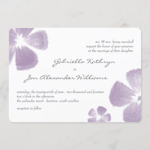 Violet Tropische Waterverf Flowers Wedding Invites Kaart