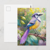 Violet Tufted Jay Fantasy Bird Briefkaart (Voorkant / Achterkant)