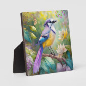Violet Tufted Jay Fantasy Bird Fotoplaat (Voorkant)
